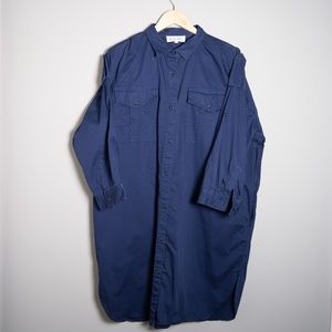ALEX MILL Navy Blue Military Shirt Dress, S/M